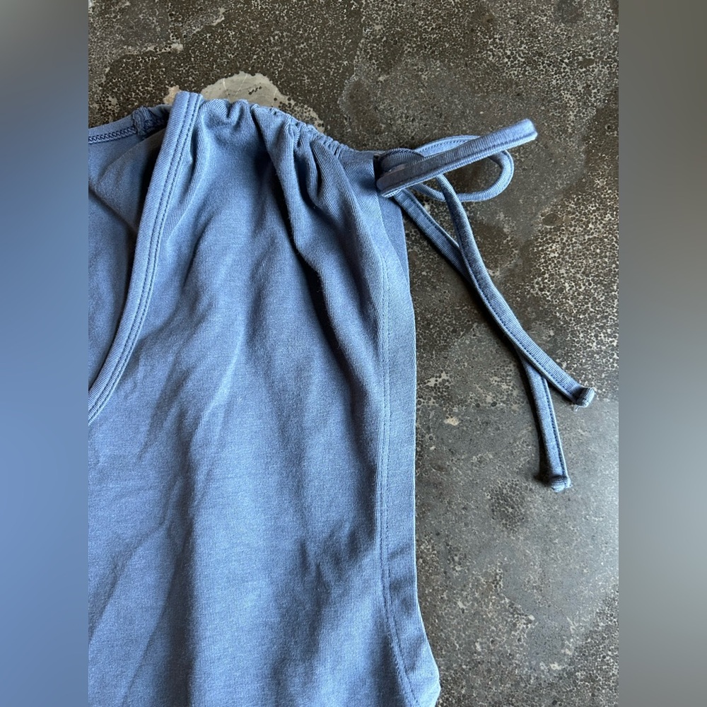 American Eagle | Blue Tie Sleeve Relaxed Top - Picture 4 of 6